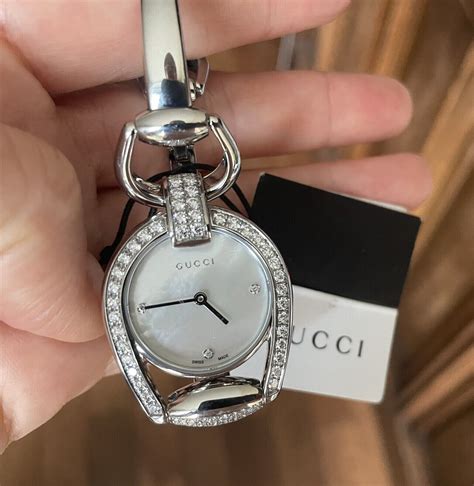 gucci diamond horsebit bracelet stainless steel watch